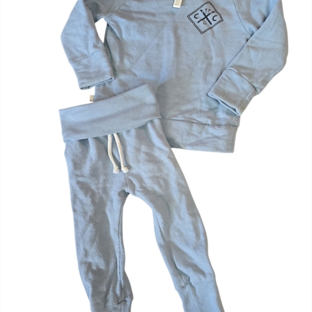 C.C Kids Blue Sweatpants and Sweatshirt Set